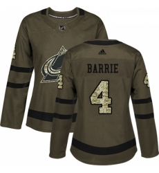 Womens Adidas Colorado Avalanche 4 Tyson Barrie Authentic Green Salute to Service NHL Jersey 