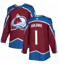 Youth Adidas Colorado Avalanche 1 Semyon Varlamov Authentic Burgundy Red Home NHL Jersey 