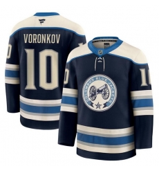 Men Columbus Blue Jackets 10 Dmitri Voronkov Navy 2024 25 Alternate Stitched Hockey Jersey