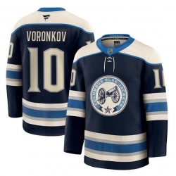 Men Columbus Blue Jackets 10 Dmitri Voronkov Navy 2024 25 Alternate Stitched Hockey Jersey