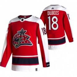 Men Columbus Blue Jackets 18 Pierre Luc Dubois Red Adidas 2020 21 Reverse Retro Alternate NHL Jersey
