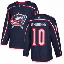 Mens Adidas Columbus Blue Jackets 10 Alexander Wennberg Premier Navy Blue Home NHL Jersey 