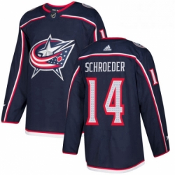 Mens Adidas Columbus Blue Jackets 14 Jordan Schroeder Premier Navy Blue Home NHL Jersey 