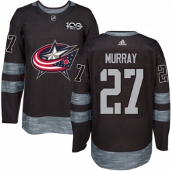 Mens Adidas Columbus Blue Jackets 27 Ryan Murray Authentic Black 1917 2017 100th Anniversary NHL Jersey 