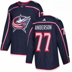 Mens Adidas Columbus Blue Jackets 77 Josh Anderson Authentic Navy Blue Home NHL Jersey 