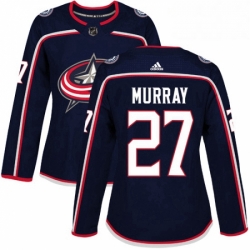 Womens Adidas Columbus Blue Jackets 27 Ryan Murray Authentic Navy Blue Home NHL Jersey 