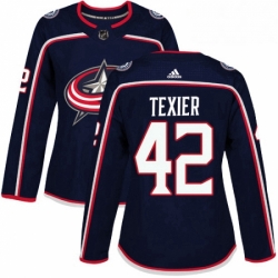 Womens Adidas Columbus Blue Jackets 42 Alexandre Texier Authentic Navy Blue Home NHL Jersey 