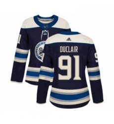 Womens Adidas Columbus Blue Jackets 91 Anthony Duclair Premier Navy Blue Alternate NHL Jersey 