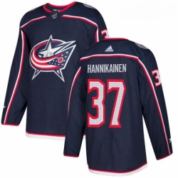 Youth Adidas Columbus Blue Jackets 37 Markus Hannikainen Authentic Navy Blue Home NHL Jersey 