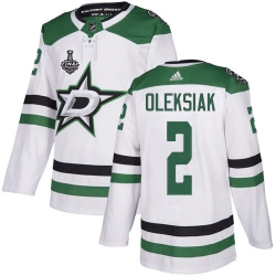 Men Adidas Dallas Stars 2 Jamie Oleksiak White Road Authentic 2020 Stanley Cup Final Stitched NHL Jersey