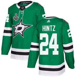 Men Adidas Dallas Stars 24 Roope Hintz Green Home Authentic 2020 Stanley Cup Final Stitched NHL Jersey