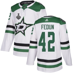 Men Adidas Dallas Stars 42 Taylor Fedun White Road Authentic 2020 Stanley Cup Final Stitched NHL Jersey