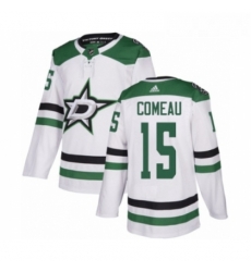 Youth Adidas Dallas Stars 15 Blake Comeau Authentic White Away NHL Jersey 