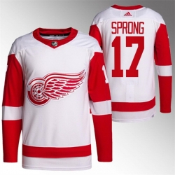 Men Detroit Red Wings 17 Daniel Sprong White Stitched Jersey