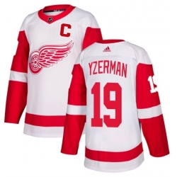 Men Detroit Red Wings 19 Steve Yzerman White Stitched Jersey