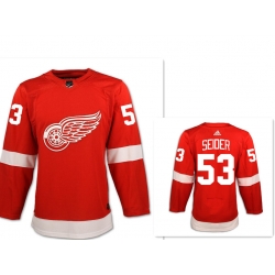 Men Detroit Red Wings 53 Moritz Seider Red Home Hockey Stitched NHL Jersey