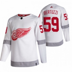 Men Detroit Red Wings 59 Tyler Bertuzzi White Adidas 2020 21 Reverse Retro Alternate NHL Jersey