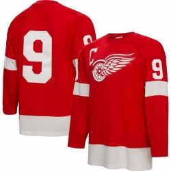 Men Detroit Red Wings 9 Gordie Howe Red 1960 Mitchell  26 Ness Stitched Jersey