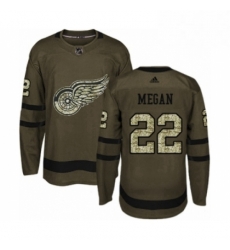 Mens Adidas Detroit Red Wings 22 Wade Megan Authentic Green Salute to Service NHL Jersey 