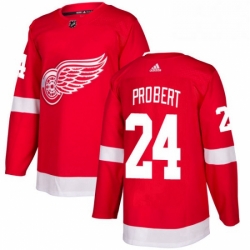 Mens Adidas Detroit Red Wings 24 Bob Probert Authentic Red Home NHL Jersey 