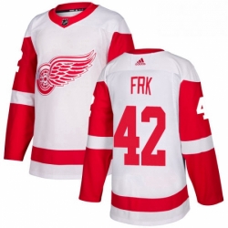 Mens Adidas Detroit Red Wings 42 Martin Frk Authentic White Away NHL Jersey 