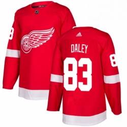 Mens Adidas Detroit Red Wings 83 Trevor Daley Authentic Red Home NHL Jersey 