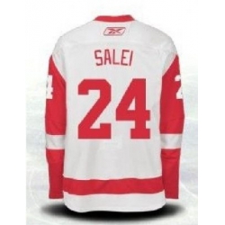 NHL CCM Detroit Red Wings #24 Ruslan Salei White Jerseys