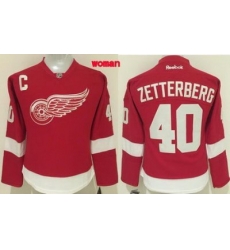 Red Wings #40 Henrik Zetterberg Red Women 27s Home Stitched NHL Jersey