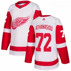 Womens Adidas Detroit Red Wings 72 Andreas Athanasiou Authentic White Away NHL Jersey 
