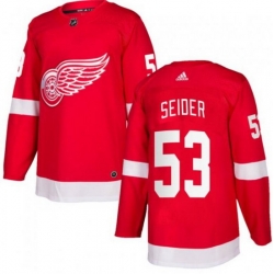 Youth Detroit Red Wings 53 Moritz Seider Red Stitched Jersey