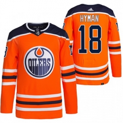 Men Edmonton Oilers 18 Zach Hyman Orange Stitched Jersey