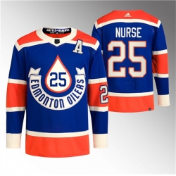 Men Edmonton Oilers 25 Darnell Nurse 2023 Royal Heritage Classic Primegreen Stitched Jersey