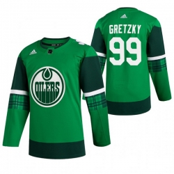 Men Edmonton Oilers 99 Wayne Gretzky Green 2020 Adidas Jersey