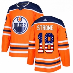 Mens Adidas Edmonton Oilers 18 Ryan Strome Authentic Orange USA Flag Fashion NHL Jersey 