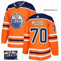 Mens Adidas Edmonton Oilers 70 Ryan McLeod Authentic Orange Fashion Gold NHL Jersey 