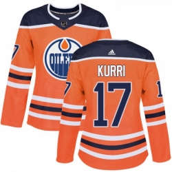 Womens Adidas Edmonton Oilers 17 Jari Kurri Authentic Orange Home NHL Jersey 