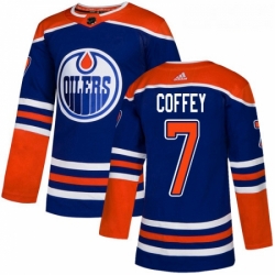 Youth Adidas Edmonton Oilers 7 Paul Coffey Authentic Royal Blue Alternate NHL Jersey 