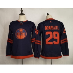Youth Oilers 29 Leon Draisaitl Navy 50th Anniversary Adidas Jersey