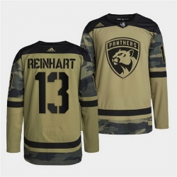 Men Florida Panthers 13 Sam Reinhart 2022 Camo Military Appreciation Night Stitched jersey