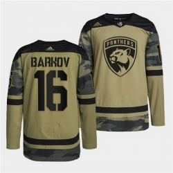 Men Florida Panthers 16 Aleksander Barkov 2022 Camo Military Appreciation Night Stitched jersey