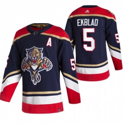 Men Florida Panthers 5 Aaron Ekblad Black Adidas 2020 21 Reverse Retro Alternate NHL Jersey