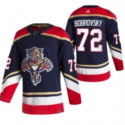 Men Florida Panthers 72 Sergei Bobrovsky Black Adidas 2020 21 Reverse Retro Alternate NHL Jersey