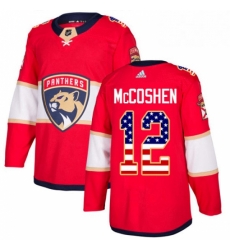 Mens Adidas Florida Panthers 12 Ian McCoshen Authentic Red USA Flag Fashion NHL Jersey 