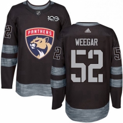 Mens Adidas Florida Panthers 52 MacKenzie Weegar Premier Black 1917 2017 100th Anniversary NHL Jersey 
