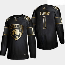 Panthers 1 Roberto Luongo Black Gold Adidas Jersey