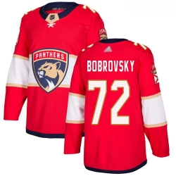 Panthers #72 Sergei Bobrovsky Red Home Authentic Stitched Hockey Jersey