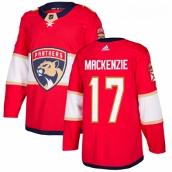 Youth Adidas Florida Panthers 17 Derek MacKenzie Authentic Red Home NHL Jersey 