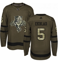 Youth Adidas Florida Panthers 5 Aaron Ekblad Authentic Green Salute to Service NHL Jersey 