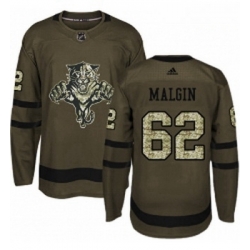 Youth Adidas Florida Panthers 62 Denis Malgin Premier Green Salute to Service NHL Jersey 
