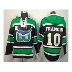NHL Jerseys Hartford Whalers #10 Francis black-green[pullover hooded sweatshirt][patch C]